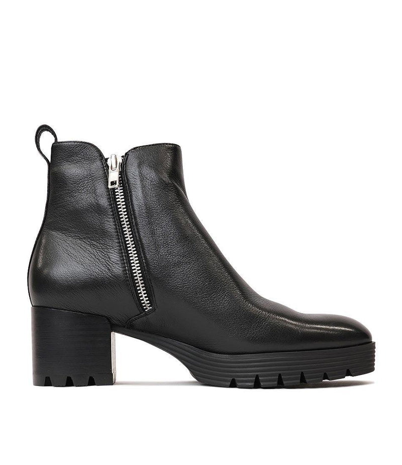 Dinis Black Leather Ankle Boots - Shouz