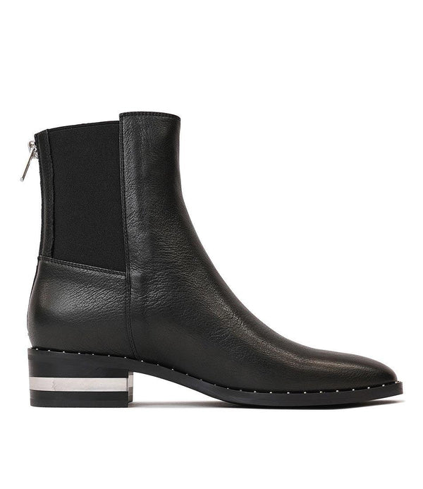Ferlee Black Leather Ankle Boots - Shouz