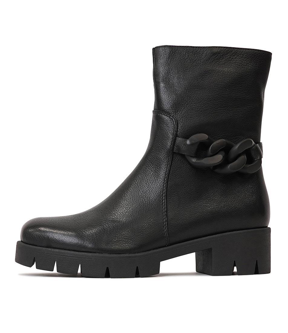 Harita Black Leather Boots - Shouz