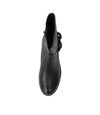 Harita Black Leather Boots - Shouz