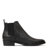 Intan Black Leather Ankle Boots - Shouz