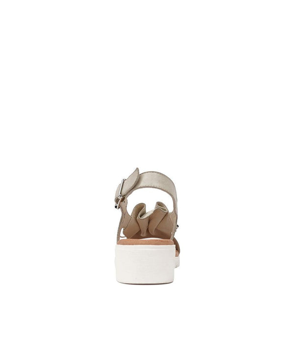 Malika Almond Leather Sandals - Shouz