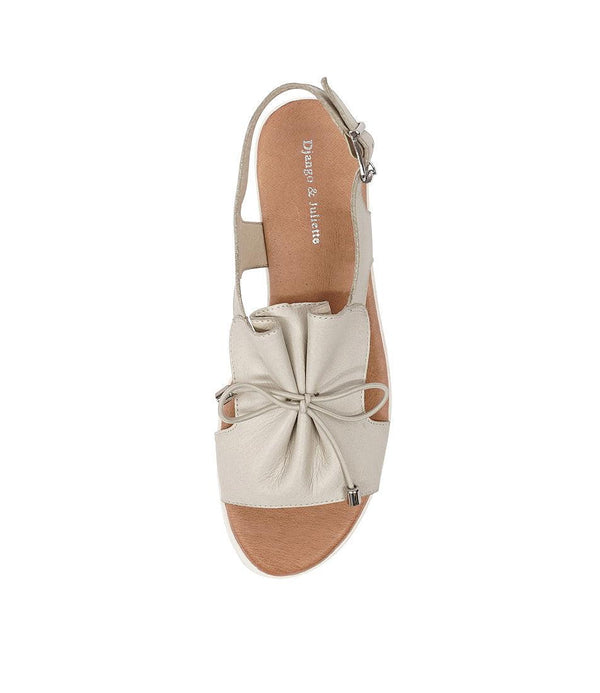 Malika Almond Leather Sandals - Shouz