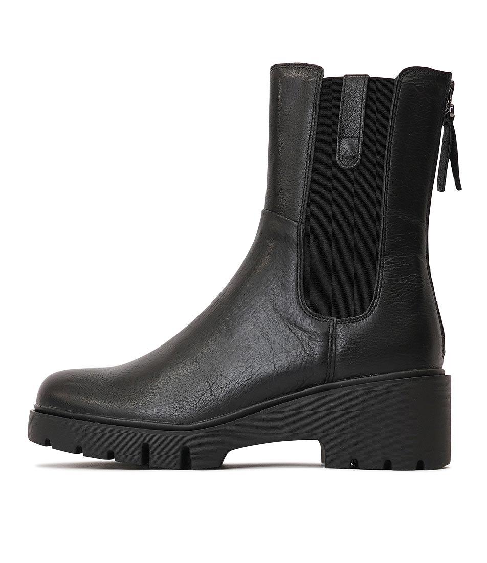 Unita Black/ Black Leather Boots - Shouz