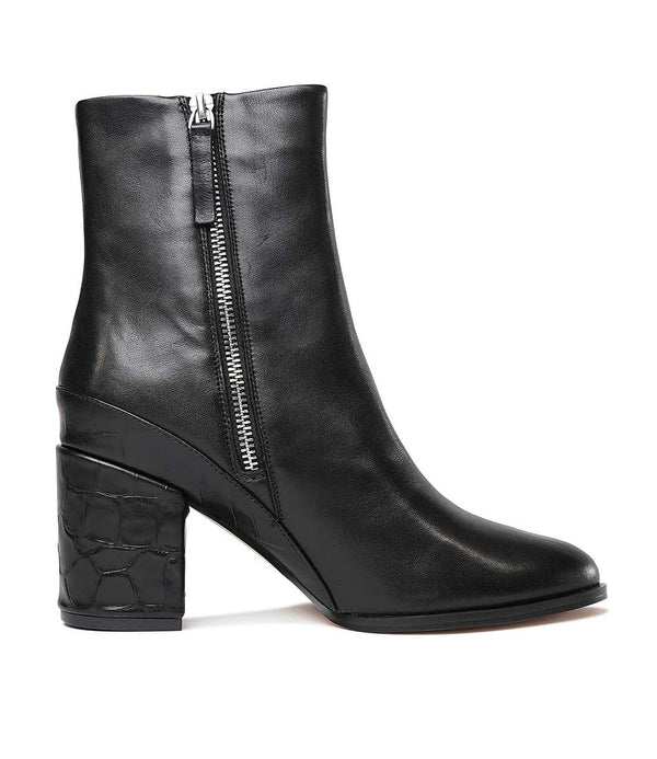 Cash Black Leather Ankle Boots