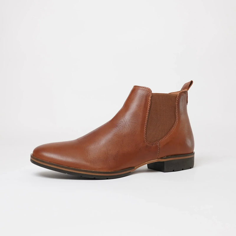 Gala Brandy Leather Ankle Boots