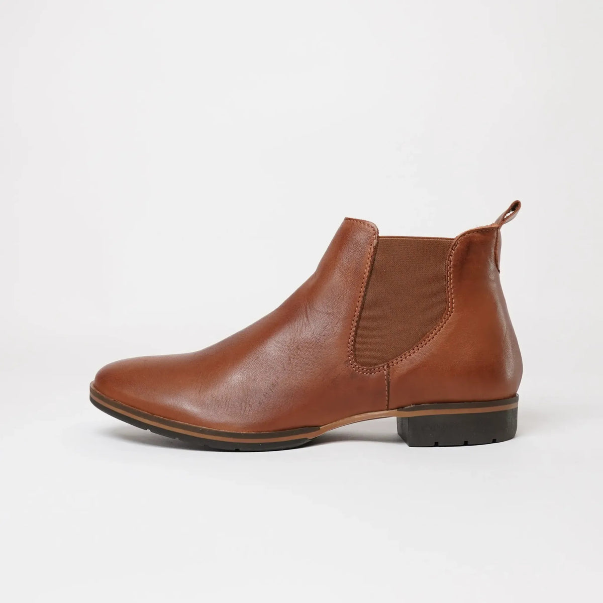 Gala Brandy Leather Ankle Boots