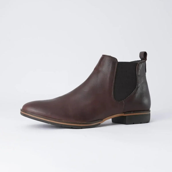 Gala Chestnut Leather Ankle Boots