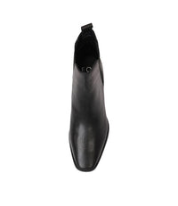 Kenya Black Leather Ankle Boots - Shouz