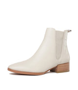 Kenya Ivory Leather Ankle Boots