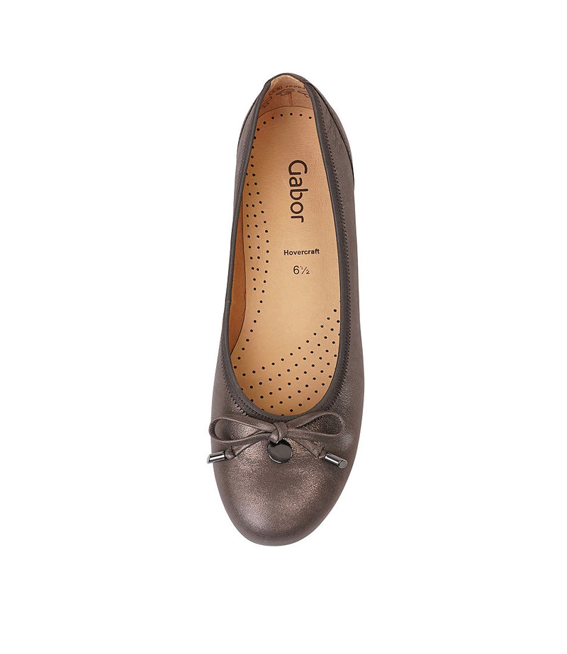 Erna Taupe Leather Ballet Flats
