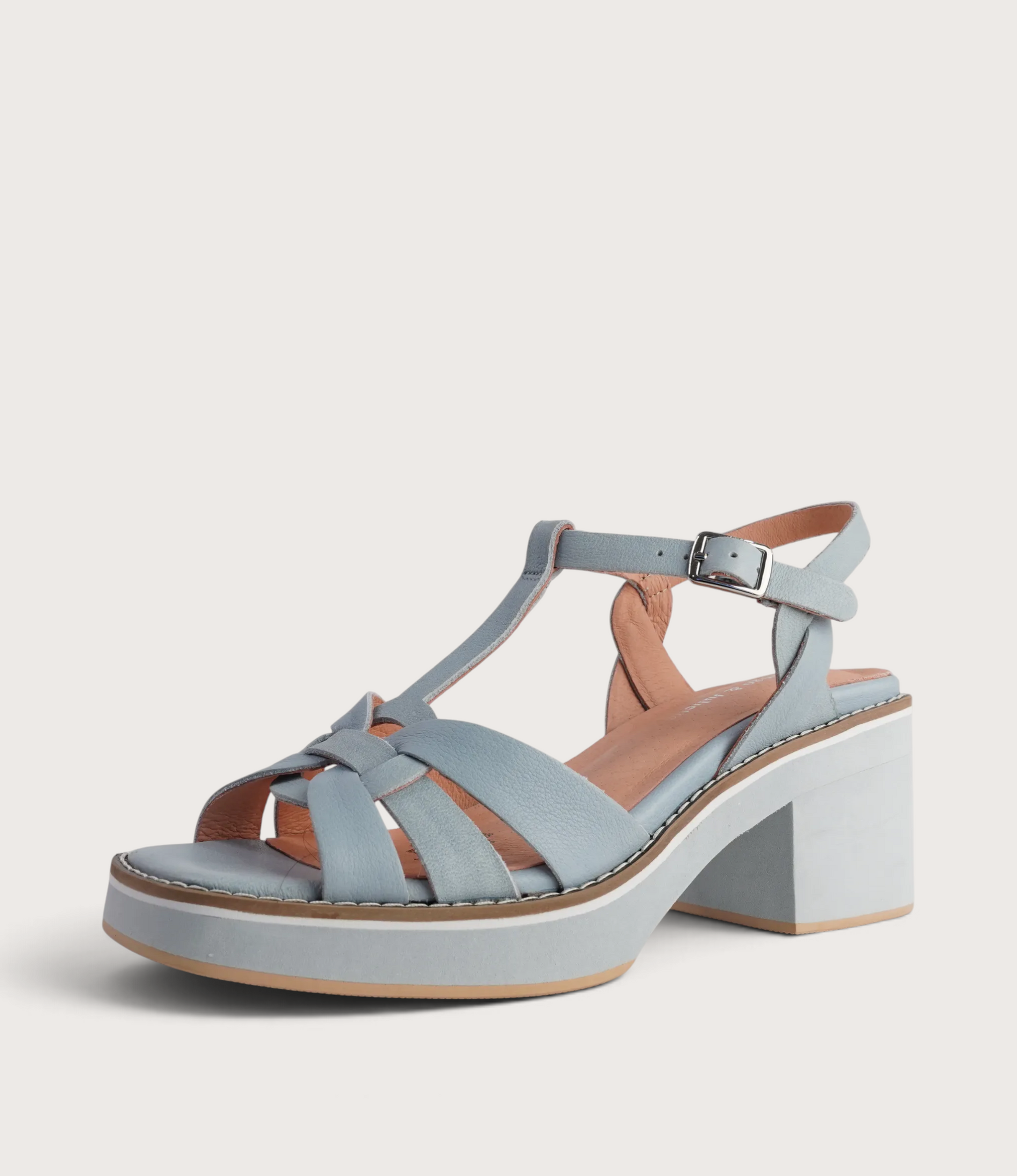 Jerseys Denim Leather Heels