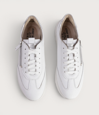 Gabby 01 White Silver Leather Sneakers