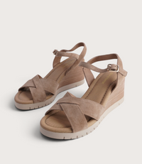Tylar Light Choc Suede Wedges