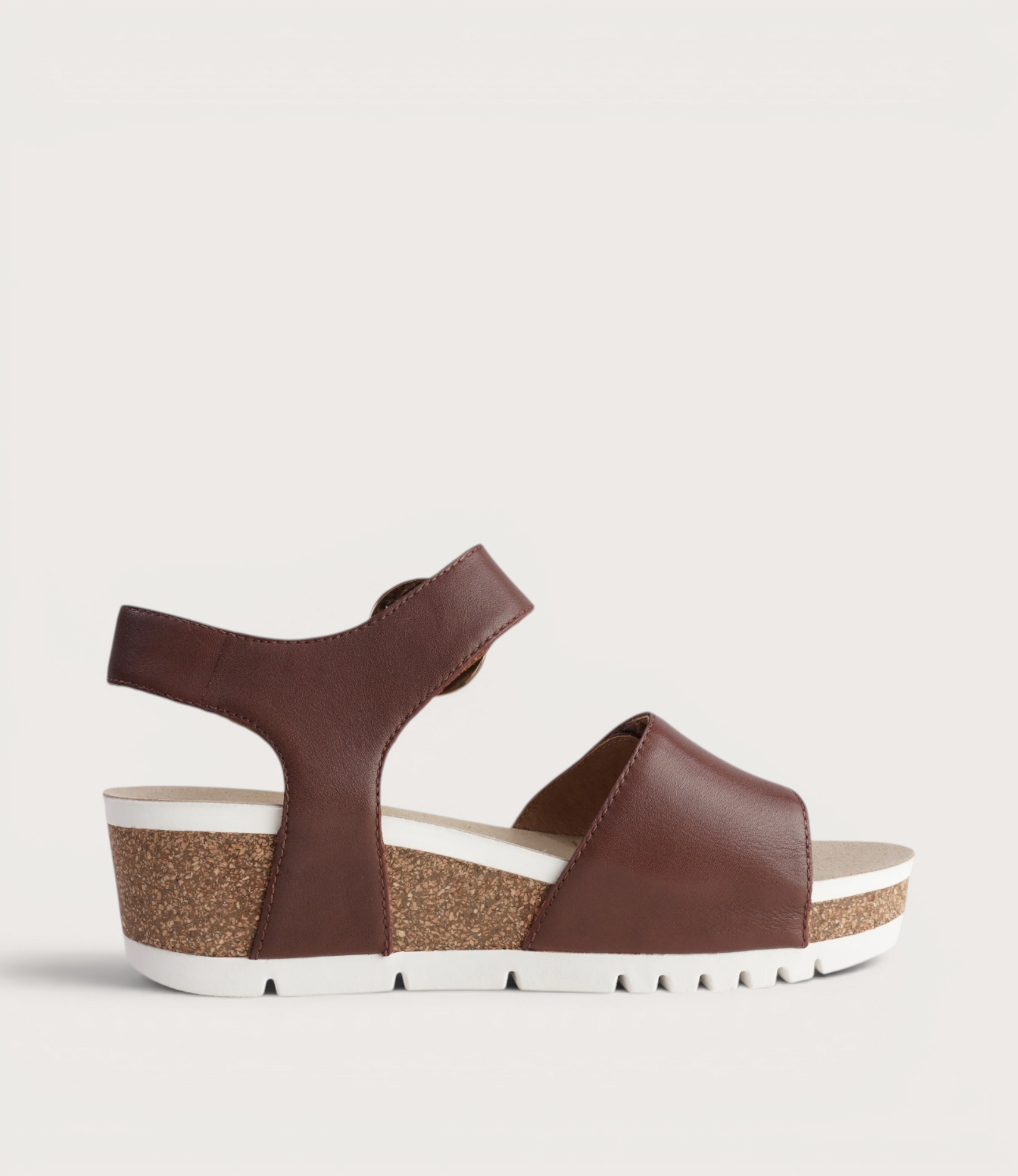 Quinn 16 Cognac Leather Wedge Sandals