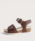 Quinn 16 Cognac Leather Wedge Sandals
