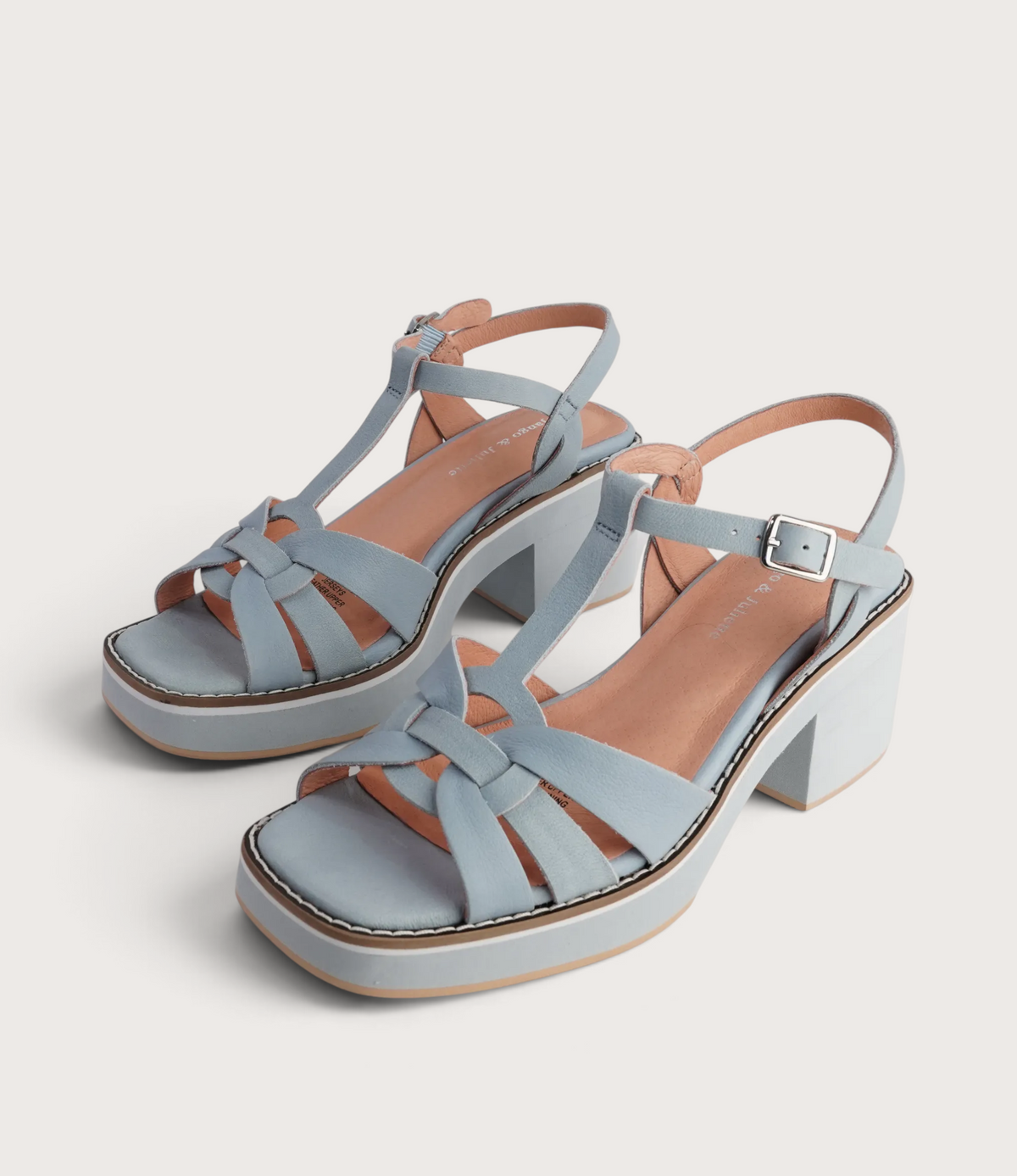 Jerseys Denim Leather Heels