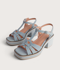 Jerseys Denim Leather Heels