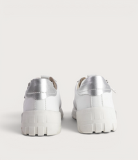 Gabby 01 White Silver Leather Sneakers