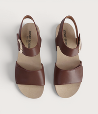 Quinn 16 Cognac Leather Wedge Sandals