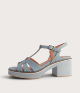 Jerseys Denim Leather Heels