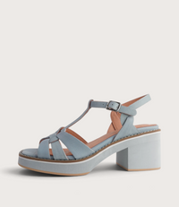 Jerseys Denim Leather Heels