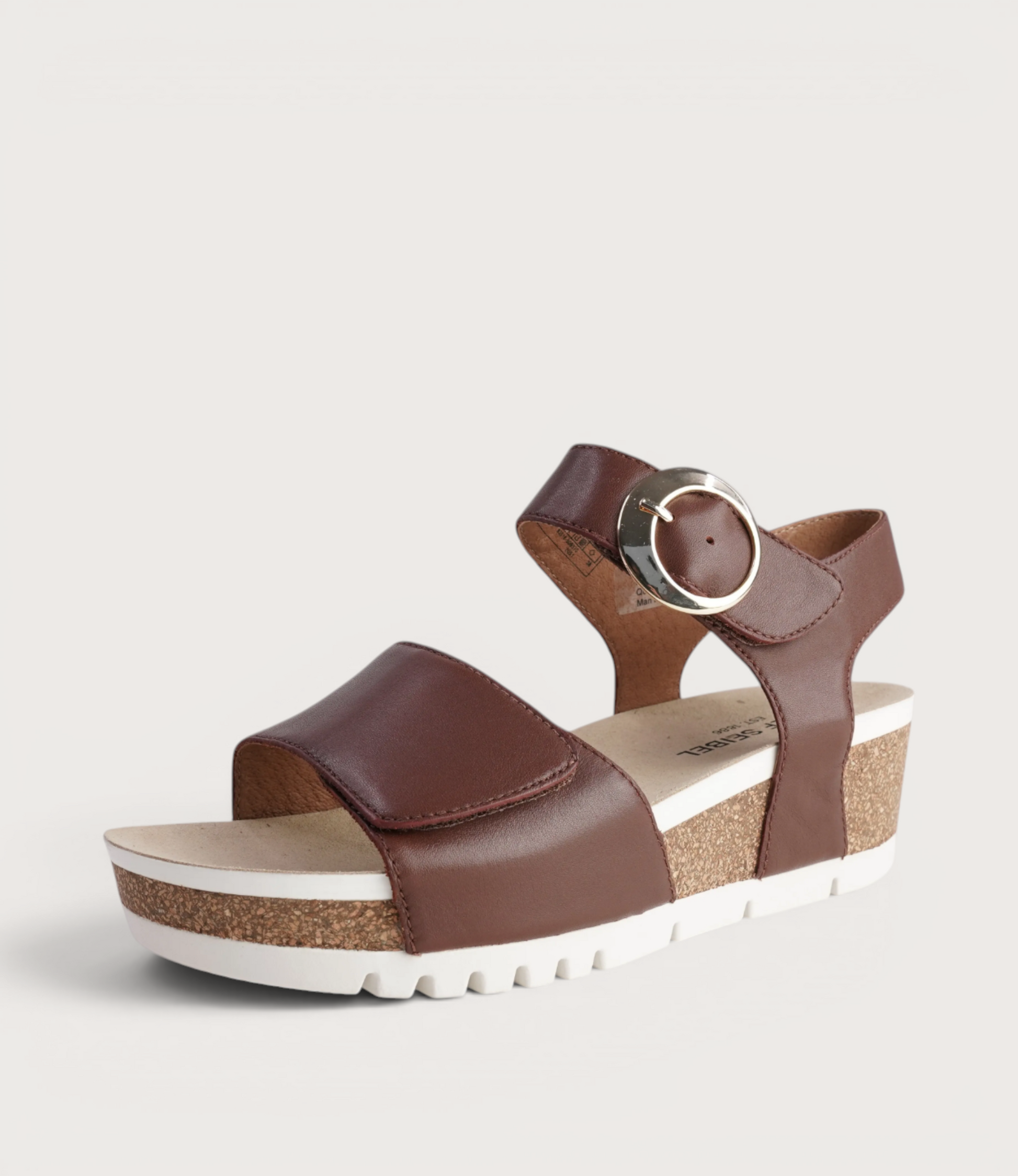 Quinn 16 Cognac Leather Wedge Sandals