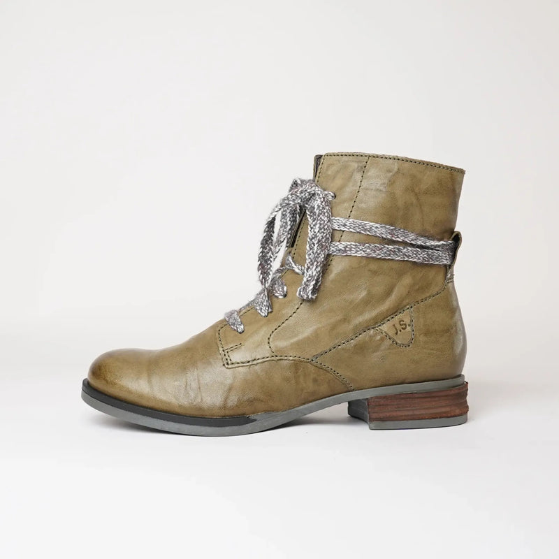 Sanja 18 Olive Leather Ankle Boots, JOSEF SEIBEL - Shouz