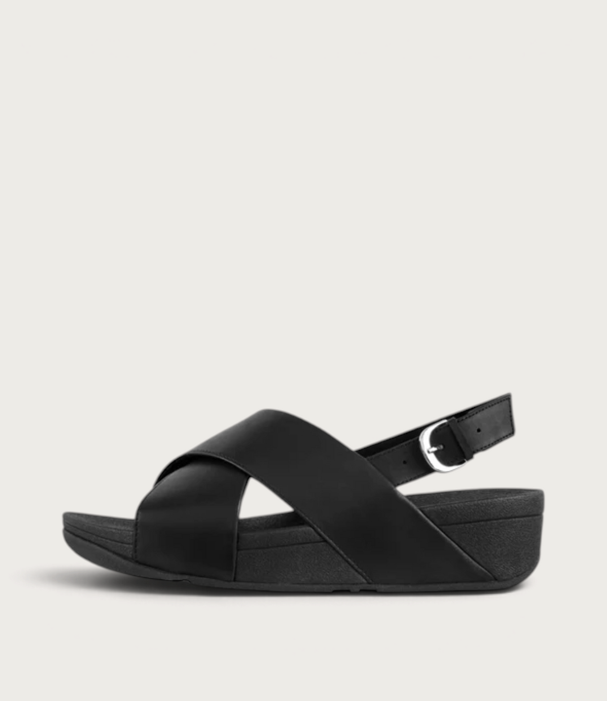 Lulu Cross Back-Strap Black Sandals