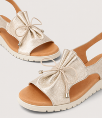 Malika Beige/ Gold Wash/ Almond Sandals