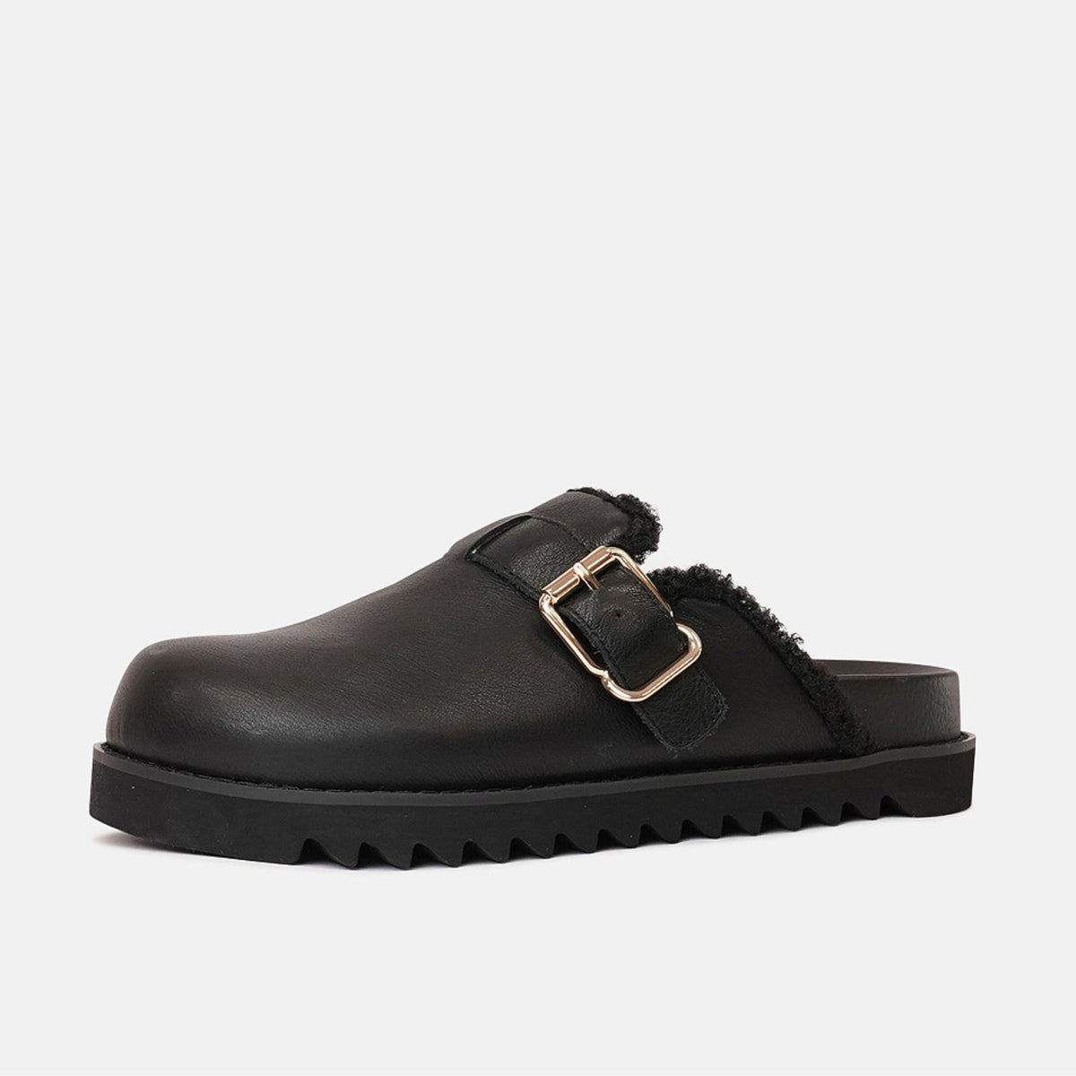 Merchah Black Leather Mules - MOLLINI | Shouz