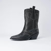 Riava Black / White Stitch Leather Boots, MOLLINI - Shouz