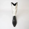 Riding Black / Cream Leather Embroidery Knee High Boots, MOLLINI - Shouz