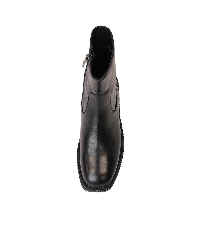 Tremma Black Leather/ Jewel Ankle Boots - Shouz