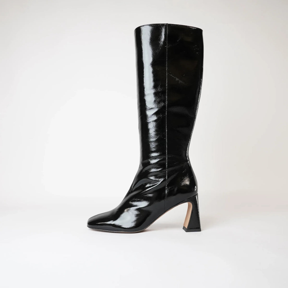 Ag-23596 Black Patent Knee High Boots
