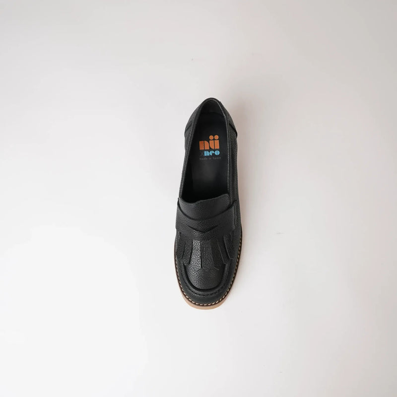Metis Black Leather Loafers