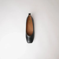Mirri Black Leather Ballet Flats