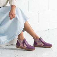 Regan Melanzana Mosaic Leather Ankle Boots - SALA | Shouz