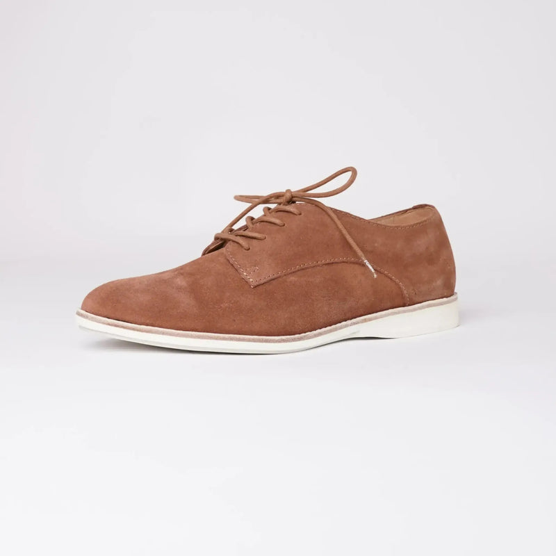 Derby Super Soft Whiskey Suede Lace Up Flats