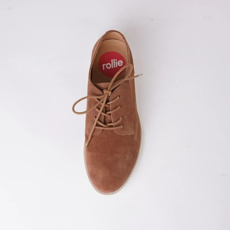 Derby Super Soft Whiskey Suede Lace Up Flats
