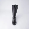 Foam Black Leather Knee High Boots