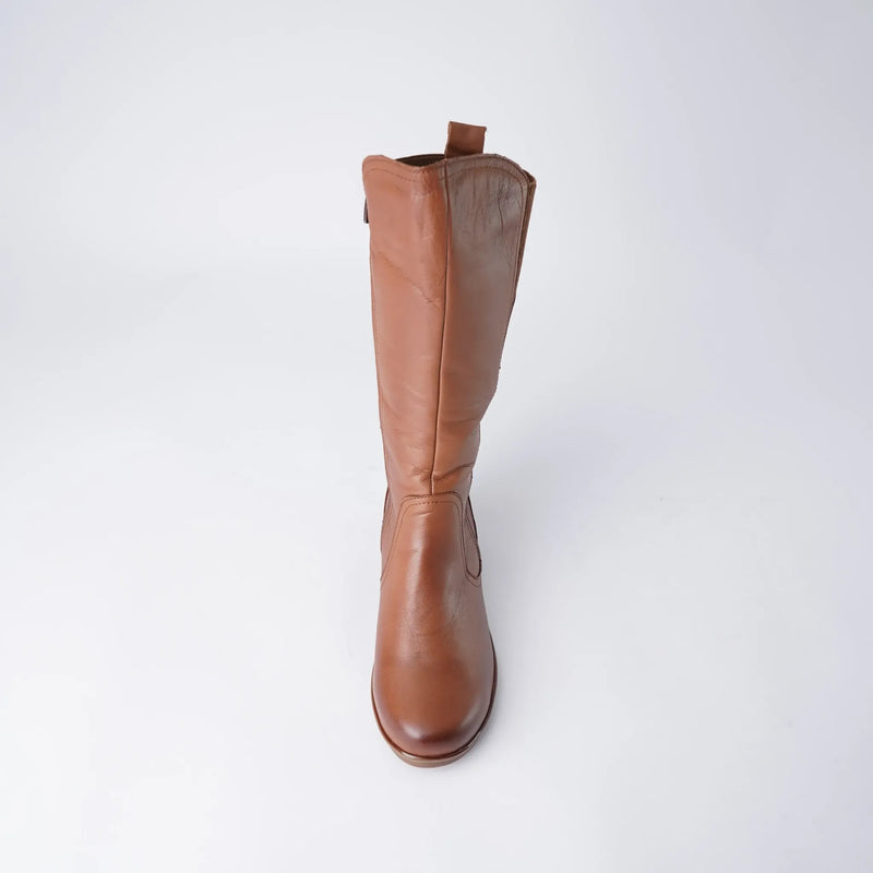 Foam Coconut Leather Knee High Boots