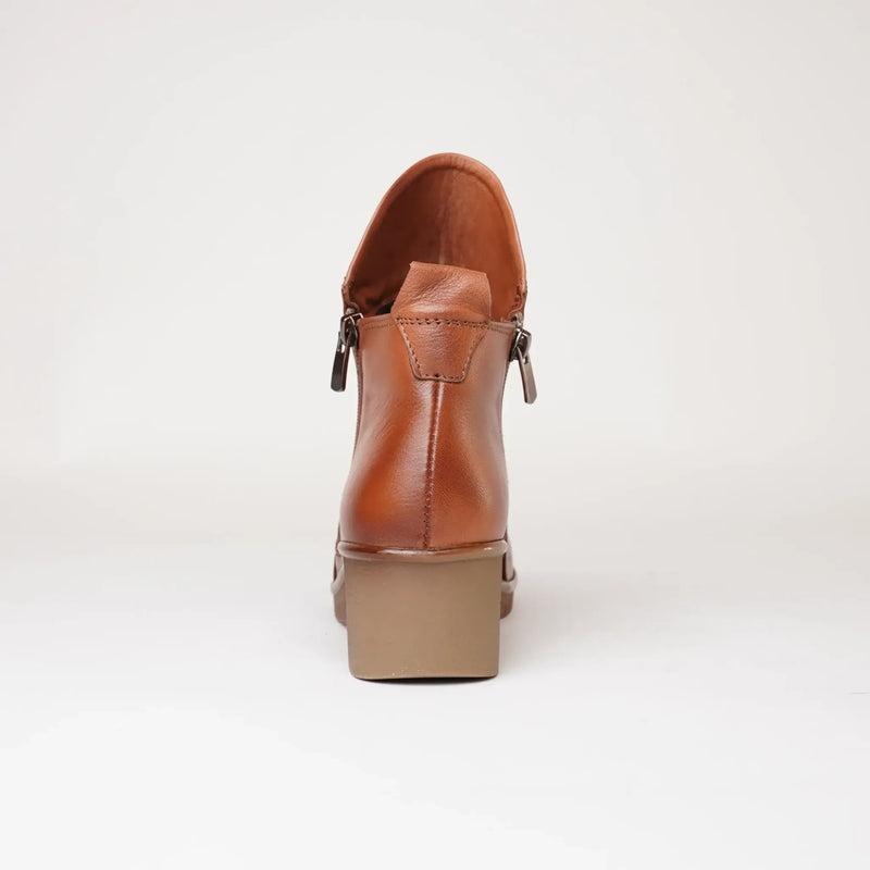 Forest Coconut Leather Ankle Boots