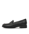 Gala Black Leather Loafers - Shouz