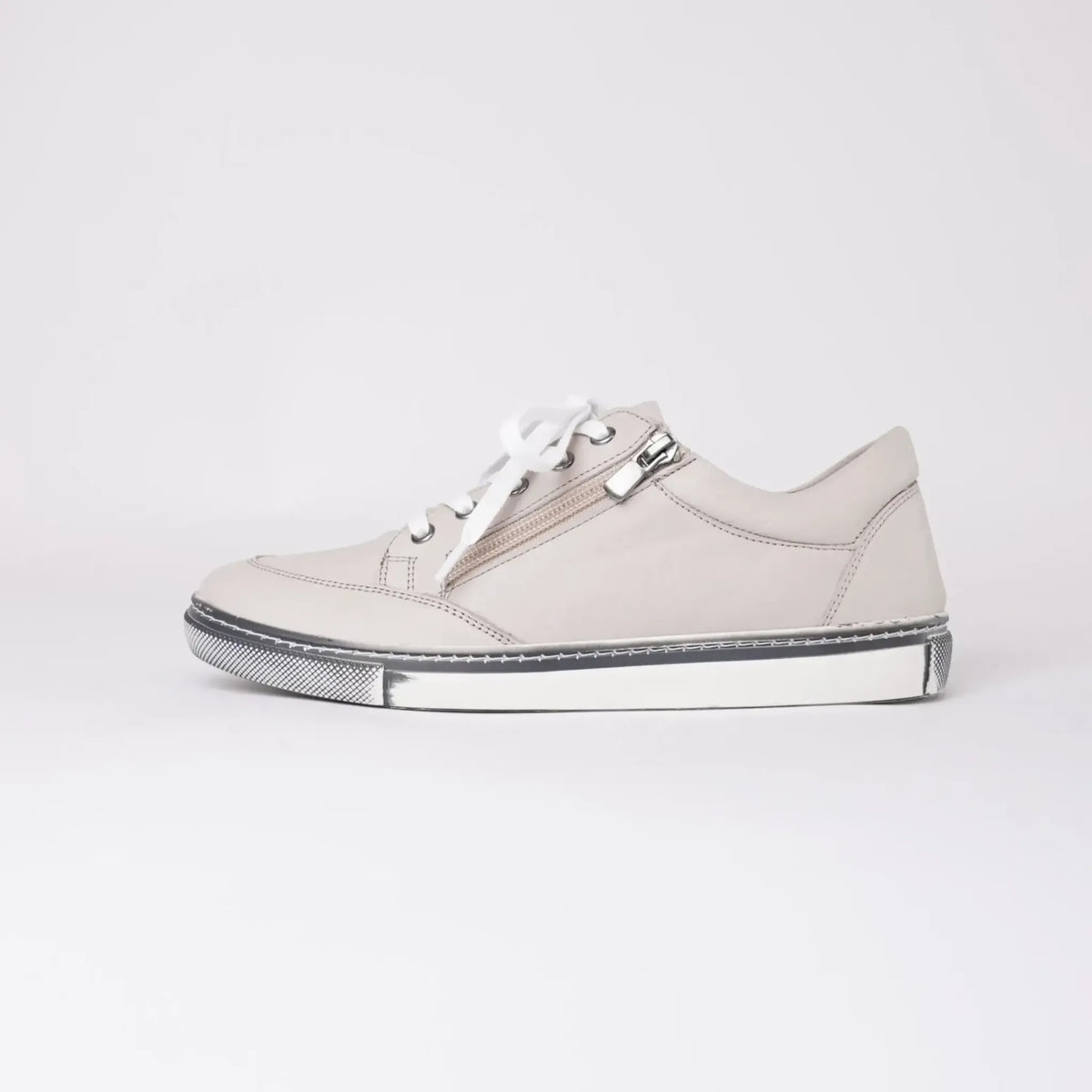 Ronnie Silver Grey Leather Sneakers