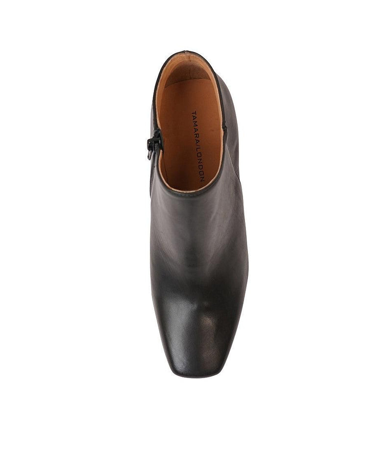 Porpoise Black Leather Ankle Boots - Shouz
