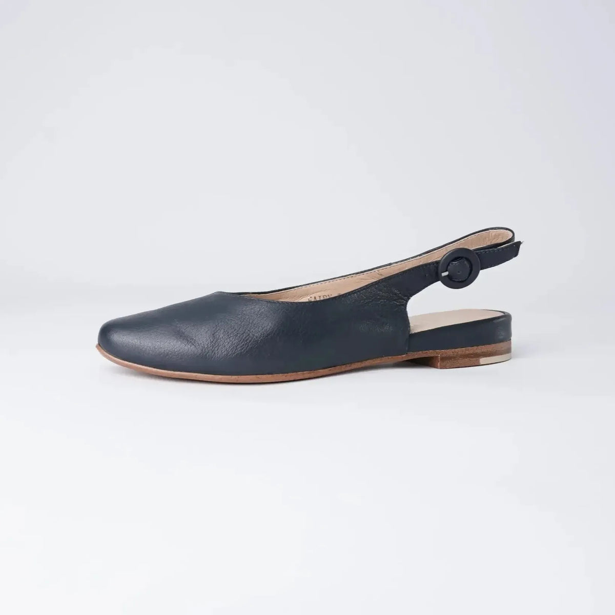 Fairy Navy Leather Slingback Flats, TOP END - Shouz