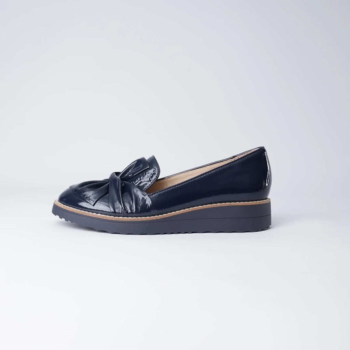 Oclem Navy Patent Leather Loafers