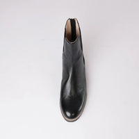 Oremi Black Leather Ankle Boots