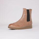 Oremi Cognac Leather Ankle Boots - Shouz